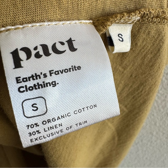 Pact Fennel The Portside Organic Cotton Linen Front Button Dress V Neck - Picture 13 of 15